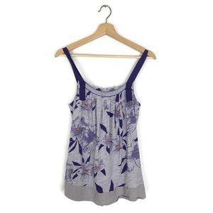 Anthropologie Tank Top Lavender Floral Knit C Keer